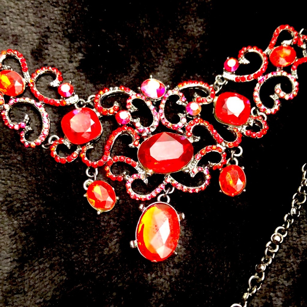 Red Rhinestone choker
